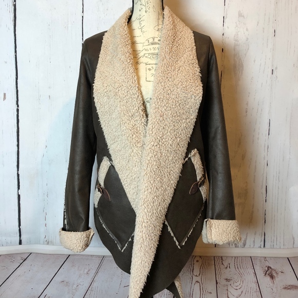 SW3 Bespoke Jackets & Blazers - SW3 Bespoke Faux Leather Shearling Jacket Medium